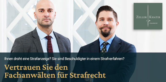 Ihnen droht eine Strafanzeige? Sie sind Beschuldigter in einem Strafverfahren? Vertrauen Sie den Fachanwälten für Strafrecht | Zeller Khatib • Fachanwälte für Strafrecht